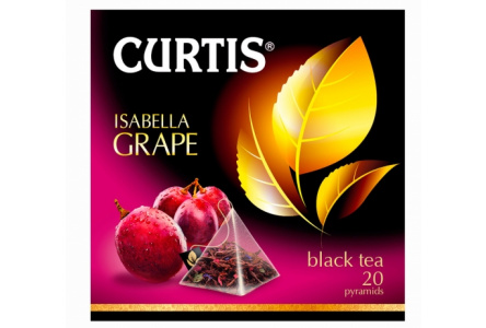 Чай черный в пакетиках CURTIS 20х1,8гр Isabella Grape 1/12шт байховый К