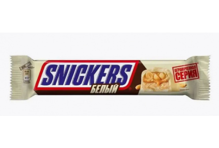 Шоколадный батончик SNICKERS 81гр Белый 1/32шт