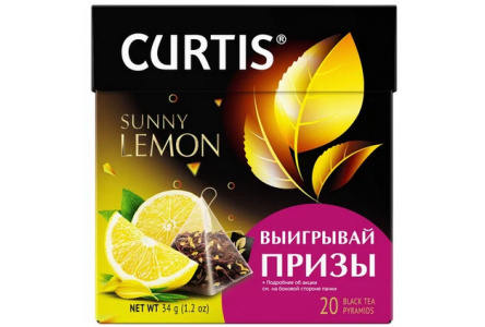 Чай черный в пирамидках CURTIS 20х1,7гр Sunny Lemon байховый 1/12шт  К