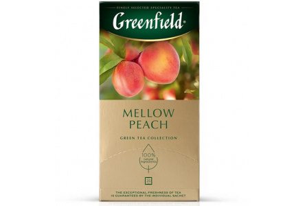 Чай зеленый в пакетиках GREENFIELD 25*1,5гр Mellow Peach байховый 1/10шт