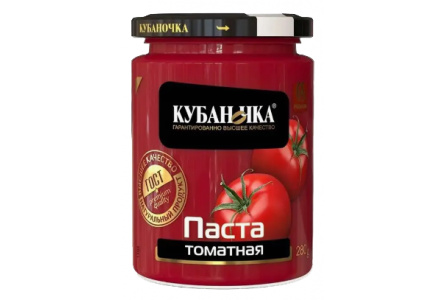 Томатная паста КУБАНОЧКА 280гр ст/б 1/12шт