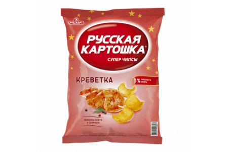 Чипсы РУССКАЯ КАРТОШКА 80гр Креветки 1/16шт