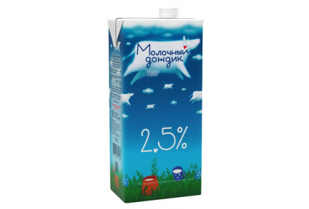 Молоко МОЛОЧНЫЙ ДОЖДИК 1л 2,5%  т/п 1/12шт Продукт без заменителя молочного жира