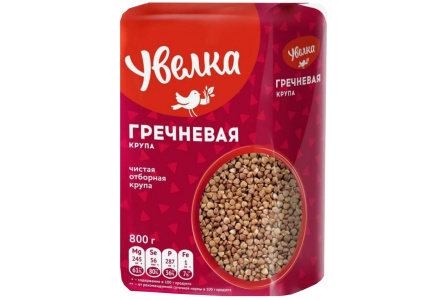 Крупа УВЕЛКА 800гр Гречневая ядрица 1/6шт