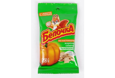 Семечки БЕЛОЧКА 50гр Тыквенные соленые 1/35шт