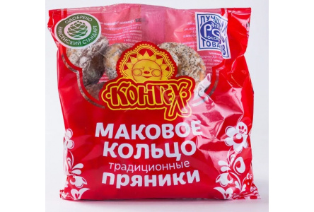 Пряники КОНТЕХ 350гр Маковое кольцо 1/12шт