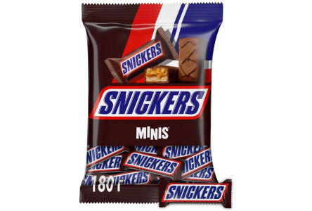 Шоколадный батончик SNICKERS Minis 180гр 1/9шт