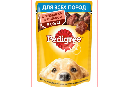 Корм д/собак PEDIGREE 85гр с говядиной/ ягненком 1/28шт №10227021