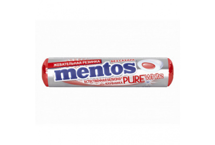 Жевательная  резинка MENTOS 15,5гр Pure white клубника 1/24шт