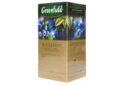 Чай черный в пакетиках GREENFIELD 25*1,5гр Blueberry Nights байховый 1/10шт