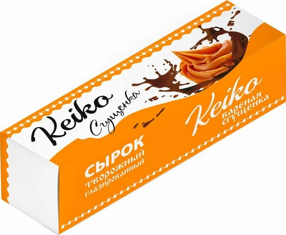 Сырок творожный KEIKO 40гр Вареная сгущенка глазированный 1/12шт