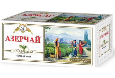 Чай черный в пакетиках АЗЕРЧАЙ 2гр*25пак Чабрец байховый 1/24шт