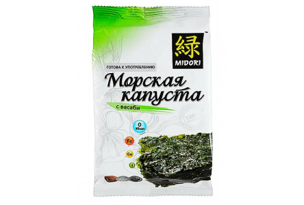 Морская капуста МОРСКОЙ ДРУГ 5гр Васаби сушеная обжаренная 1/72шт
