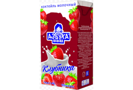 Коктейль молочный МОЛОЧНОЕ ПРИАМУРЬЕ 1л 1,5% Клубника т/п 1/12шт  Продукт без заменителя молочного ж