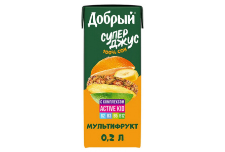 Сок/Нектар ДОБРЫЙ 0,2л Мультифрукт с 6 мес  Active Kid т/п 1/27шт