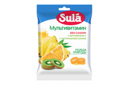 Диет Леденцы SULA 60гр Мультивитамин без сахара 1/20шт