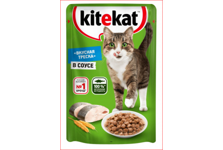 Корм д/кошек KITEKAT 85гр Пауч рыба в соусе 1/28шт