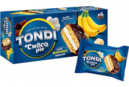 Печенье CHOCO PIE Tondi 180гр банан 1/16шт РВВ603