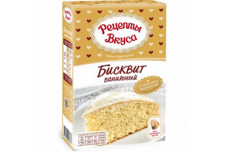 Смесь для выпечки РЕЦЕПТЫ ВКУСА 300гр Бисквит ванильный 1/6шт