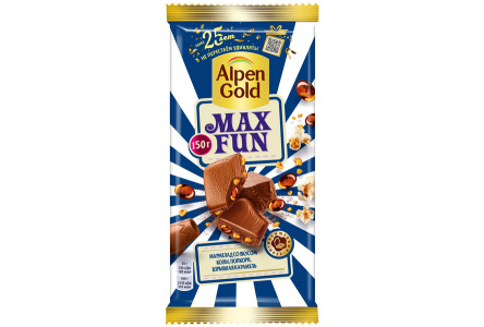 Шоколад ALPEN GOLD MAX FUN 140гр Мармелад/кола/попкорн/взрывная карамель 1/16шт