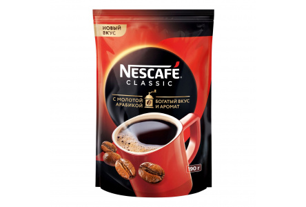 Кофе растворимый NESCAFE CLASSIC 190гр м/у 1/8шт