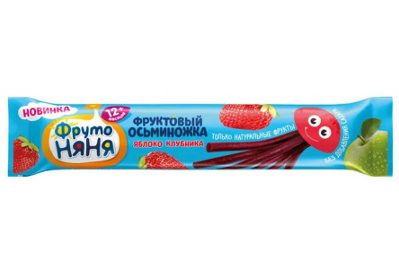 ДП Фруктовые кусочки ФРУТОНЯНЯ 16гр Яблоко/клубника с 12 мес 1/24шт