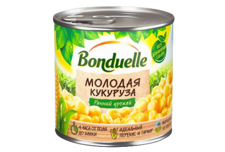 Кукуруза BONDUELLE 212мл Молодая ж/б 1/12шт