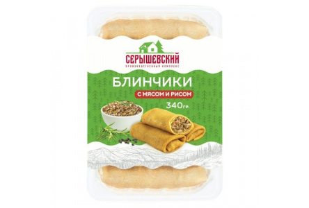 Блинчики СЕРЫШЕВСКИЙ 340гр С мясом и рисом 1/40шт