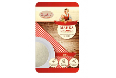 Крупа ЭНДАКСИ 450гр Манка Рисовая 1/10шт