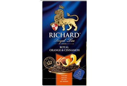 Чай черный в пакетиках RICHARD 25х2гр Royal Orange/Cinnamon байховый 1/12шт