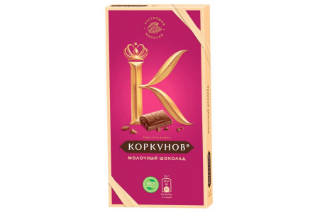 Шоколад КОРКУНОВ 90гр Молочный 1/14шт