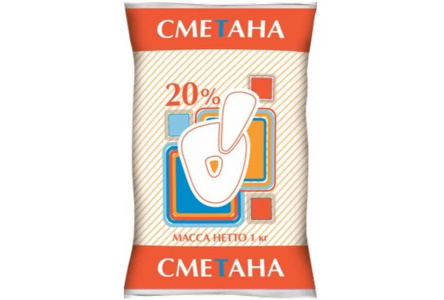 Сметана О! 1кг 20% п/п БМК 1/9шт Продукт без заменителя молочного жира