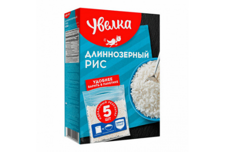 Крупа в пакетах УВЕЛКА 5*80гр Рис длиннозерный 1/6шт