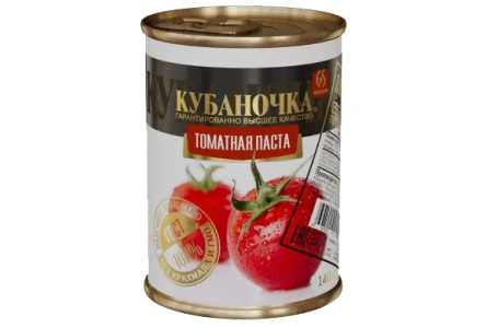 Томатная паста КУБАНОЧКА 140гр 25% ж/б 1/20шт