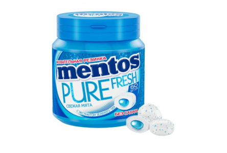 Жевательная  резинка MENTOS 100гр Pure fresh свежая мята 1/12шт