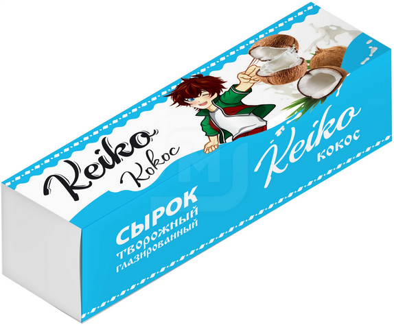 Сырок творожный KEIKO 40гр Кокос глазированный 1/12шт
