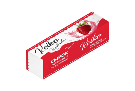 Сырок творожный KEIKO 40гр Клубника глазированный 1/12шт