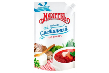 Майонез МАХЕЕВЪ 770гр Сметанный 50,5% д/п 1/10шт