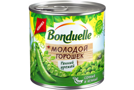 Горошек BONDUELLE 425мл Молодой ж/б 1/12шт