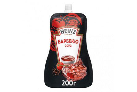 Соус HEINZ 200гр Томатный Барбекю дой-пак 1/14шт