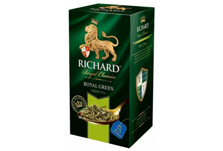 Чай зеленый в пакетиках RICHARD 25*2гр Royal Green байховый 1/12шт