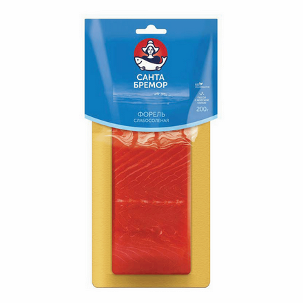 Рыба х/к Форель САНТА БРЕМОР 200гр Филе кусок 1/6шт