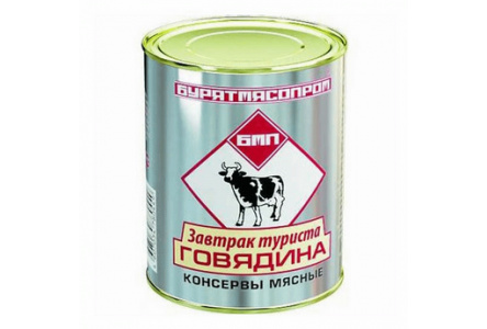 Завтрак туриста БУРЯТМЯСОПРОМ 350гр Говядина ж/б ГОСТ 1/30шт