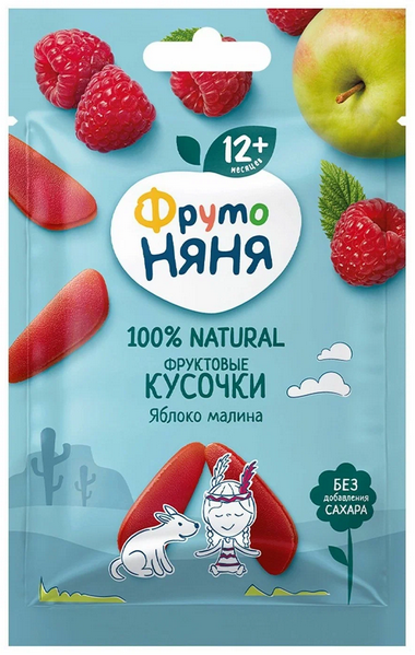 ДП Фруктовые кусочки ФРУТОНЯНЯ 15гр Яблоко/малина с 12мес 1/40шт