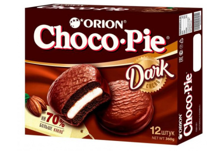 Печенье бисквитное  ORION CHOCO PIE 360гр Дарк 1/8шт