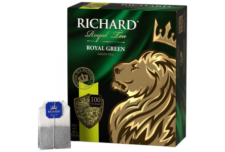 Чай зеленый в пакетиках RICHARD 100*2гр Royal Green байховый 1/6шт