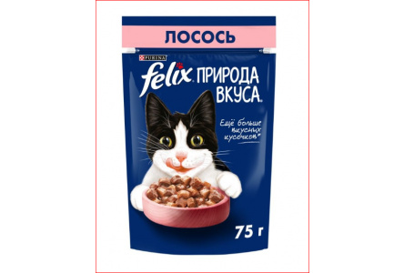 Корм д/кошек FELIX 75гр Лосось в желе 1/26шт