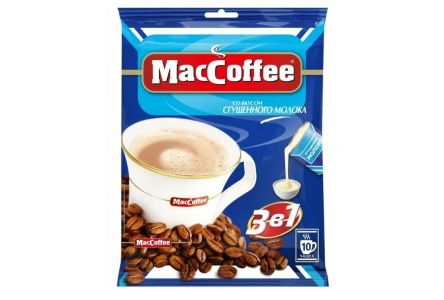 Кофе растворимый MACCOFFEE 3в1 20гр*10пак Сгущенное молоко 1/25шт