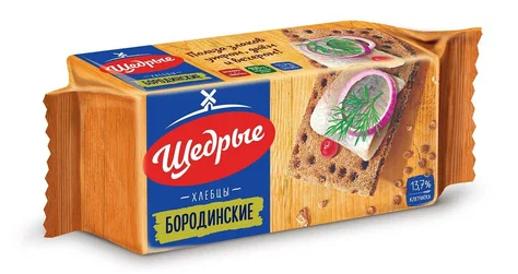 Хлебцы ЩЕДРЫЕ 100гр Бородинские 1/24шт