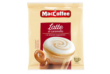 Напиток кофейный MACCOFFEE LATTE 3в1 22гр со вкусом карамели 1/20шт